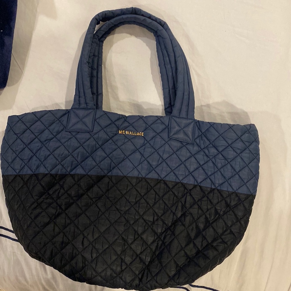 MZ Wallace large tote two tone black/blue.